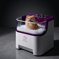 Baignoire pour chien de luxe en acrylique à micro-bulles, hydrothérapie, avec porte d'accès, anti-colmatage et filtre à poils, personnalisable OEM, marque privée