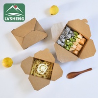 Boîte à lunch en papier d'emballage alimentaire à emporter sur mesure