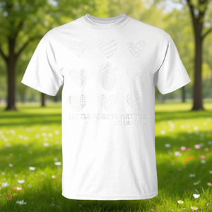 Camiseta para mujer del mes de concientización sobre la cardiopatía infantil, Little Hearts Matter, blanca, 100% algodón - Product Image 3