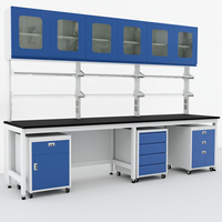 Muebles de Laboratorio Móviles con Gabinete de Almacenamiento, Mesa de Trabajo para Laboratorio Químico