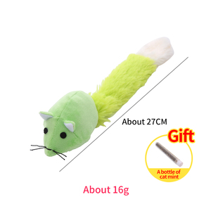Wholesale New Design Interactive Cat Squeaky Multicolor Toy Catnip Long-Tail Mouse Shaped <b>Plush</b> Cats Toy Playing Sound Crinkle - Product Image 5