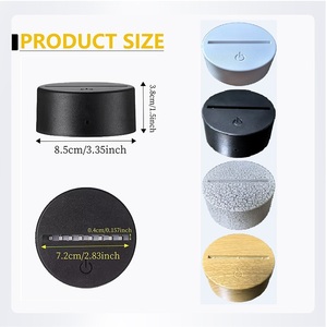 <span class=keywords><strong>RGB</strong></span> <span class=keywords><strong>LED</strong></span> Đèn căn cứ cho 3D <span class=keywords><strong>LED</strong></span> ánh sáng ban đêm Acrylic đen 3D <span class=keywords><strong>LED</strong></span> Đèn ánh sáng ban đêm cảm ứng cơ sở với cáp USB và điều khiển từ xa - Product Image 6