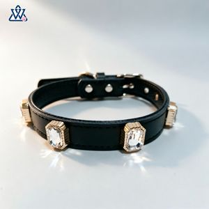 Wangwuwu Luxury Pet Collar Red Jeweled Dog Collar All Seasons Solid Color - Product Image 2