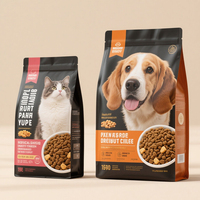 Pochette personnalisée à fond plat pour aliments pour animaux de compagnie avec fermeture éclair sac de friandises pour chiens et chats sac d'emballage d'aliments pour animaux de compagnie fabricant de sacs de nourriture pour chiens et chats