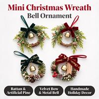 Ornement de Noël à suspendre, nœud, couronne, pendentif, breloque, décoration de toile de fond, accessoire de scène, décor de fête, Noël, vacances