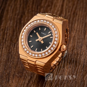 Personnalisé Rétro Hiphop Doigt Ton Bague <span class=keywords><strong>Montre</strong></span> avec Diamant Élastique Bracelet Quartz Argent Mini Anneau Réglable <span class=keywords><strong>Montre</strong></span> Hommes Femmes - Product Image 3