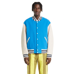 Blousons universitaires en toile grande taille pour hommes, style streetwear, design universitaire, col montant, vierges, personnalisables avec logo, vente en gros - Product Image 1