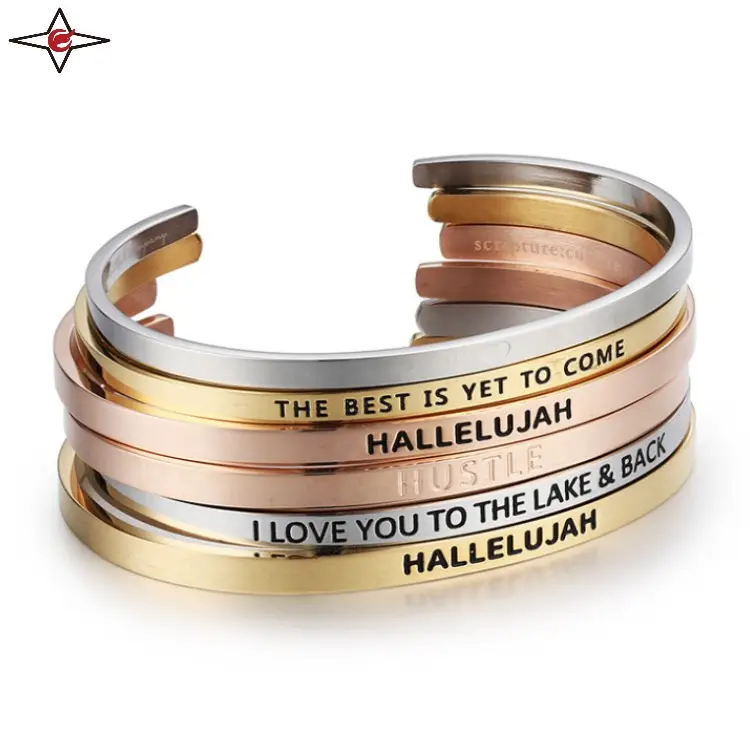 Brazaletes de mano personalizados de plata personalizados, brazalete de acero inoxidable para mujer, brazalete ancho para hombre