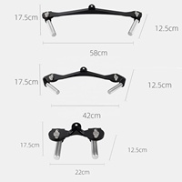 VIGFIT Ensemble de 3 pièces réglable en acier de haute qualité, système de poulie chromé noir, rack de musculation, machine Smith, accessoires de traction latérale
