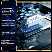 ERYING NAS Desktop-Motherboard mit Integrierter CPU Intel Core I5-14500HX, Dual-Channel DDR5, 4x M.2 NVMe 2280, SATA 12 Anschlüsse, Micro-ATX