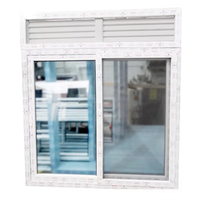 Fenêtre coulissante moderne en PVC, fenêtre coulissante en PVC avec grille, fenêtre coulissante à double vitrage