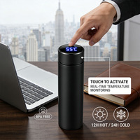 Cadeau d'entreprise, thermos intelligent avec affichage de la température LED, 500 ml, en acier inoxydable, gourde isotherme, logo personnalisé, vente en gros, tasse promotionnelle