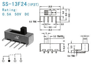 High Quality 6 Position 1p3t <strong>Horizontal</strong> <strong>Slide</strong> <strong>Switch</strong>,miniature <strong>Slide</strong> <strong>Switch</strong> - Product Image 4