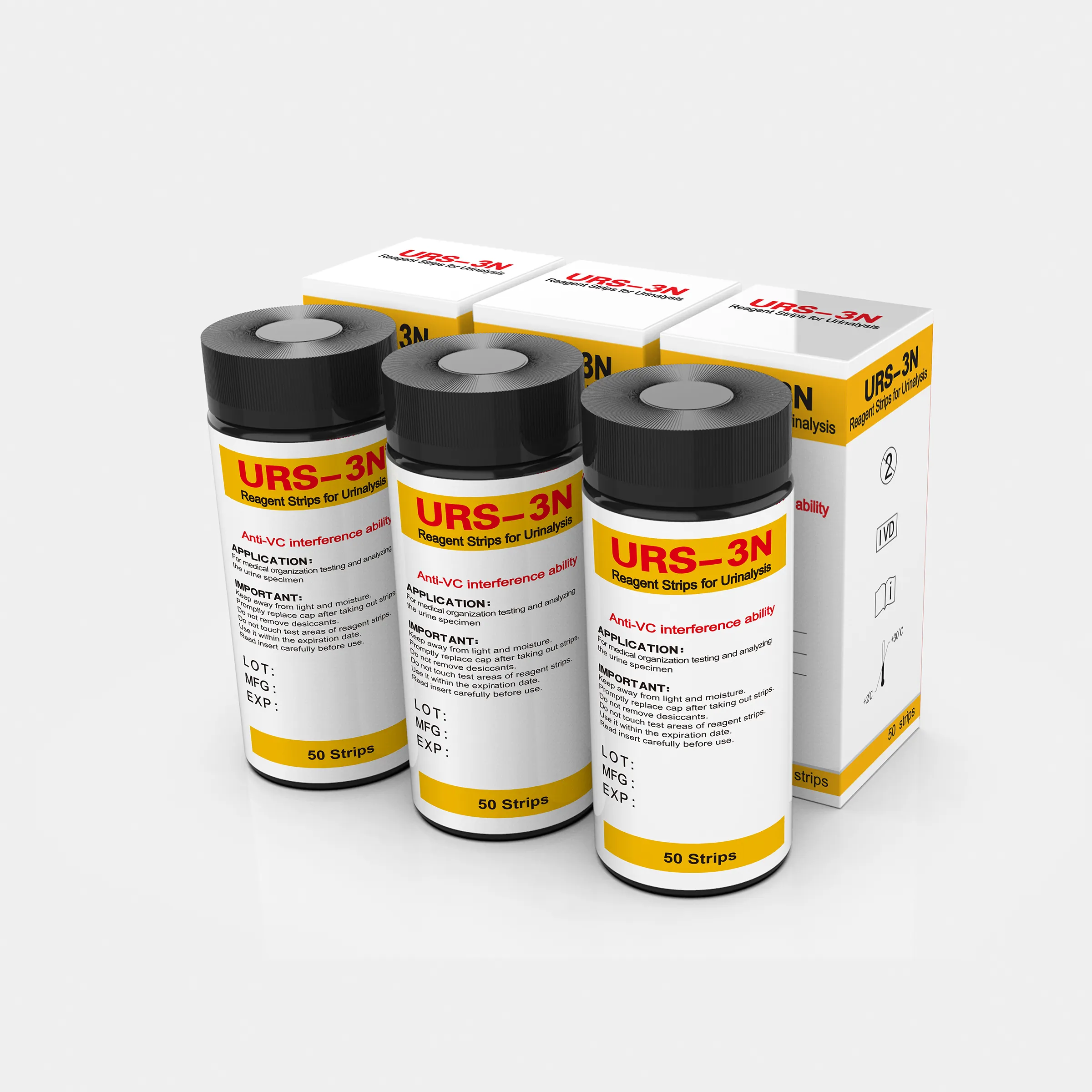 Preço de fábrica URS-3N Tiras de teste rápido de urina de alta qualidade para leucócitos, nitritos, tiras de urina de pH de alta qualidade
