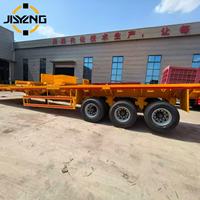Remorque à plateau plat de 40 pieds avec suspension à ressorts à lames, remorques de camion à 6 pneus, remorque à plateau plat pour conteneurs de 20 pieds, remorque à plateau plat