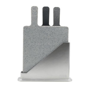 Tabla de cortar de plástico <span class=keywords><strong>Boreal</strong></span>, con soporte, antideslizante, índice de iconos de alimentos, cocina, estilo europeo, 3 uds. - Product Image 4