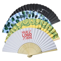 Éventails pliables en tissu de petite taille pour mariage, personnalisables avec logo, vente en gros, pour l'été