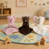Ensemble de couvertures de sécurité en peluche super douce en coton PP, jouet en peluche en forme de cochon, vache, éléphant pour bébé et enfant, cadeau