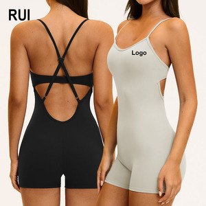 RUIQUWIN OEM Combinaisons de sport personnalisées pour femmes, respirantes, séchage rapide, extensibles dans quatre directions, dos croisé, sans dos, pour le fitness et le yoga, grandes tailles - Product Image 1