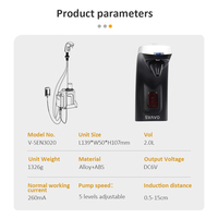 Distributeur automatique de savon moussant de style robinet, grande capacité 2L pour comptoir, alimenté par capteur sans contact pour lavabo de salle de bain