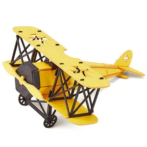 Carta da colorare Kit giocattolo bi-aereo giocattolo di cartone aereo 3D meccanico Mini Puzzle di carta 3D modello di assemblaggio-stelo giocattoli per ragazzi e G