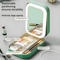 Table à langer multifonctionnelle portable pour fille avec miroir haut de gamme, boîte de rangement et sac, pour la maison, la chambre et le dortoir