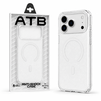 Coque de téléphone magnétique à paillettes ATB Wholesale pour iPhone 18 Pro Max, transparente, antichoc, en TPU et PC, avec protection de l'appareil photo