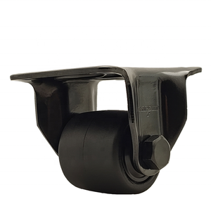 Rueda giratoria fija rígida de 2 pulgadas, rueda de nailon rellena de vidrio negro, rodamiento de bolas, resistente al desgaste, banda de rodadura extra dura, ancho de buje de 45 mm - Product Image 1