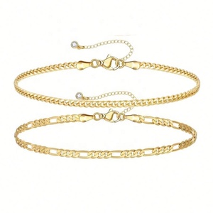 Soldes d'été : Bracelets de cheville et bracelets superposés en or 14 carats avec breloques, tendance pour femme, bijoux de plage et de surf - Product Image 5