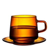 Tasse à café en verre borosilicate résistant à la chaleur, couleurs variées