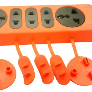 卸売カスタマイズ生産オレンジパワーストリップインターナショナルユニバーサル9穴4アウトレットソケットパッチボード