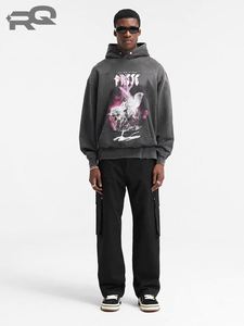 Sudadera con Capucha Casual para Hombre, para Todas las Estaciones, Diseño Sólido, Ropa de Invierno, Estilo Americano, Tejido Terry Lavado, Moda Urbana Personalizada - Product Image 2