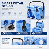 Glacière isotherme professionnelle 18QT pour la pêche en mer, personnalisable avec logo, robuste, portable, rigide, OEM ODM