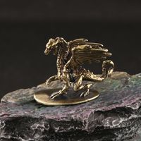 Statue en laiton, petit dragon magique, ornements de dragon, ornements micro-sculptés en bronze de pterosaure