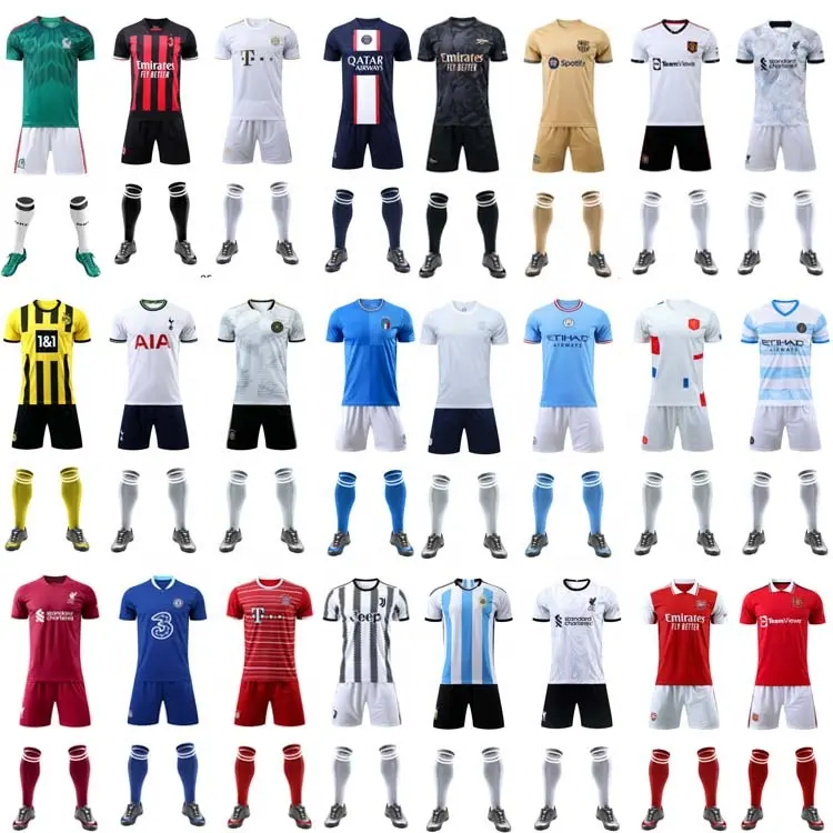 Benutzer definierte 2023/2024 New Season Fußball trikot Fußball trikots Schwarz Rot Streifen Thailand Qualität Herren Trainings anzug Fußball/Fußball trikot