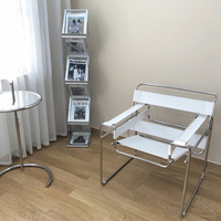 Silla Wassily de Diseño Nórdico en Acero Inoxidable, Silla Reclinable de Mediados de Siglo, Silla de Oficina para Negociaciones, Famosa en Internet