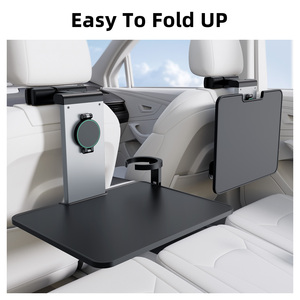 Mesa Plegable para Asiento Trasero de Coche, Superficie de Escritorio Ajustable, Portavasos, Soporte para <span class=keywords><strong>Teléfono</strong></span>, Porta Laptop, iPad, para Trabajar, Comer, Viajes por Carretera - Product Image 5