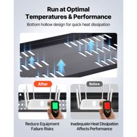 Étagère de rack de serveur 1U pour centres de données, 4 pièces, capacité de charge maximale de 50 lb, ventilée, à fixation murale cantilever, plateau de montage sur rack, profondeur 10 pouces