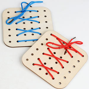 Jeu de couture pour enfants de 4, 5, <span class=keywords><strong>6</strong></span>, 7 <span class=keywords><strong>ans</strong></span>, filles et garçons, jeu Montessori en bois, jeu de corde à lacets avec cartes de motifs - Product Image 4