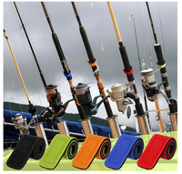 Sangles de canne à pêche en néoprène avec logo personnalisé, ceinture élastique extensible pour support de canne, accessoires de pêche pour cannes à lancer
