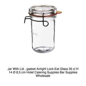 Glass Jar 35 cl H 14 cm Ø 8.5 cm with Lid and Hermetic Seal <b>Lock</b>-Eat Bormioli Rocco - Product Image 2