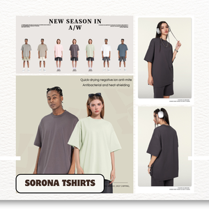 Ensemble de T-shirts à manches courtes pour hommes <span class=keywords><strong>MGOO</strong></span> 230gms, couleur unie, grande taille, 100% coton, UPF 50+, coupe ample, tissu Solona Cool - Product Image 5