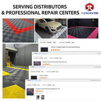 Dalles de sol de garage modulaires colorées et emboîtables, tapis de sol en plastique industriel pour garage, atelier de détail automobile