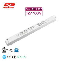 Driver LED Dimmable 12V 24V 100W à Tension Constante Triac/0-10V PWM Étanche 5-en-1 pour Bande LED et Éclairage Sortie CA