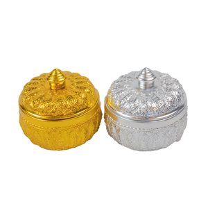 ของตกแต่งบ้านไทยขนาด10ซม. ชามพร้อมฝาอลูมิเนียมสีทองและสีเงินถาดเสิร์ฟสำหรับชามน้ำทำในประเทศไทย - Product Image 2