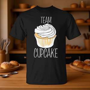 Camiseta Team Cupcake, camiseta con humor de panadería, para adultos, unisex, negra - Product Image 3