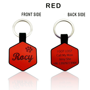 Rarewe Sản Phẩm Vật Nuôi <span class=keywords><strong>2025</strong></span> Màu Rắn Silicone Hình Lục Giác Chó Mèo ID <span class=keywords><strong>Tag</strong></span> Hai Mặt Chữ Chống Mất ID <span class=keywords><strong>Tag</strong></span> Cho Mèo Chó - Product Image 5