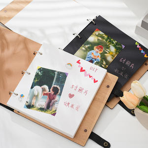 Álbum de fotos de madera autoadhesivo de tilo de 10 pulgadas conmemorativo creativo para Amazon, regalo de estilo popular para fotos de hojas sueltas - Product Image 3