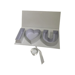 Cajas plegables I Love You de LOW MOQ con cinta de seda, caja de regalo rectangular de flores para mi novia en el Día de San Valentín, Día de la madre - Product Image 6