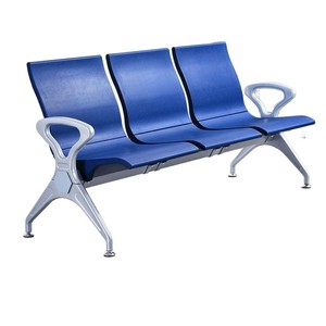 Silla de espera individual roja de poliuretano con reposabrazos para uso público en exteriores - Product Image 3